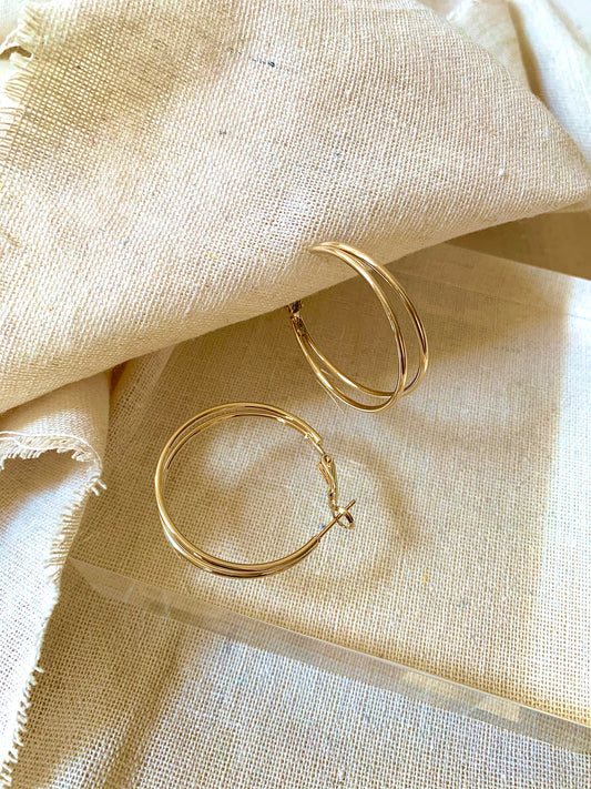 Elegant round anti tarnish earrings
