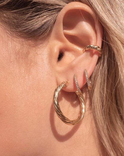 Stylish anti tarnish hoop earrings