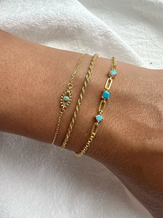Stylish turquoise stone bracelet for girls
