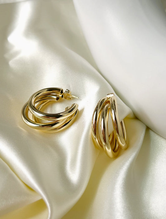 Trendy anti tarnish earrings